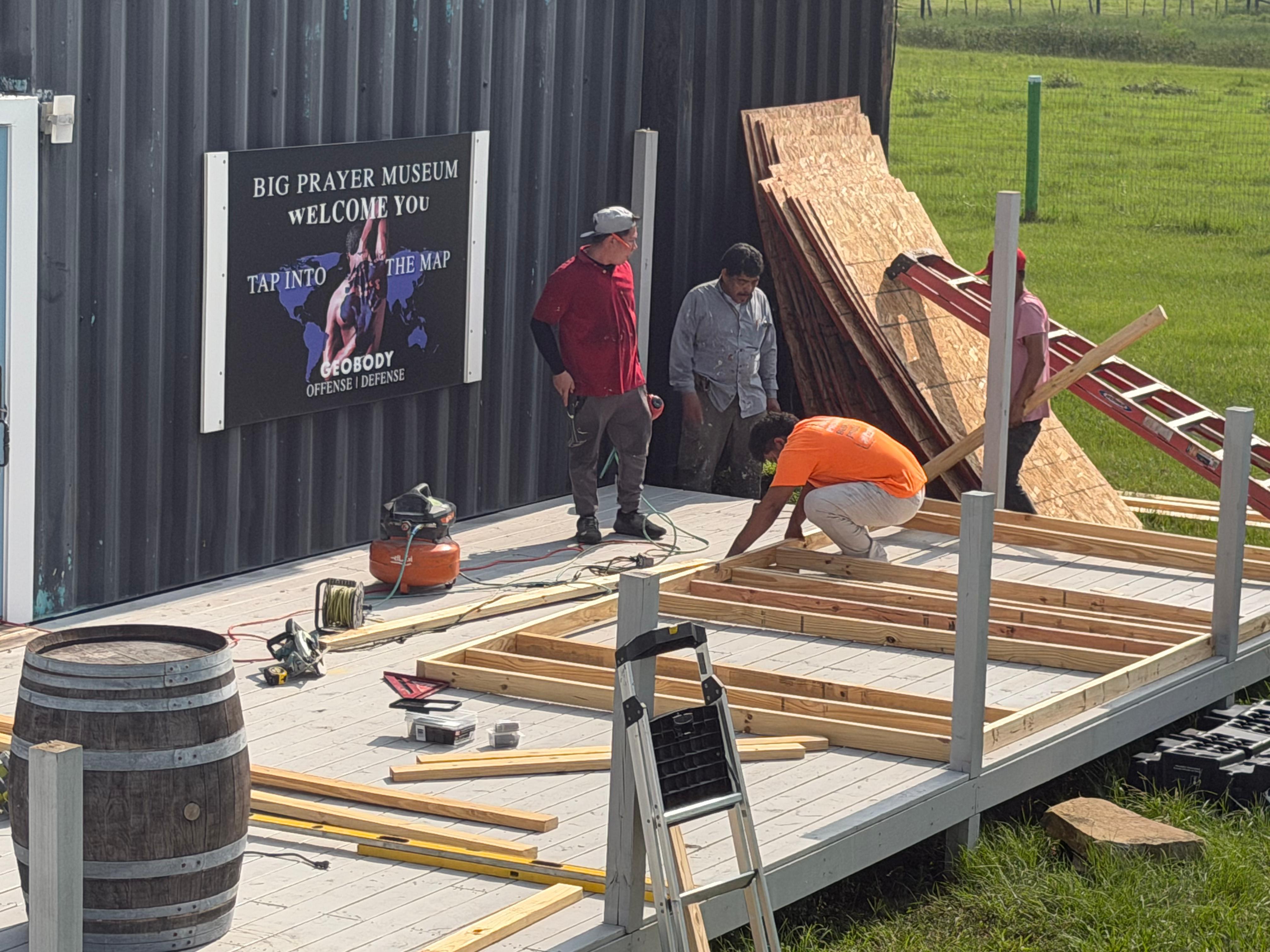 Live construction preparation at Big Prayer Museum