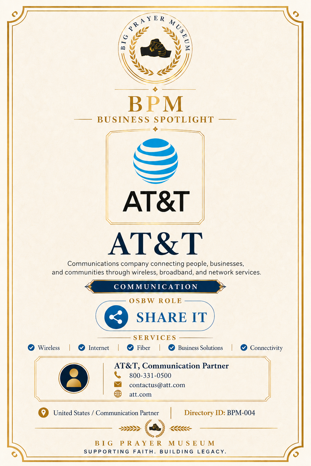 AT&T business card