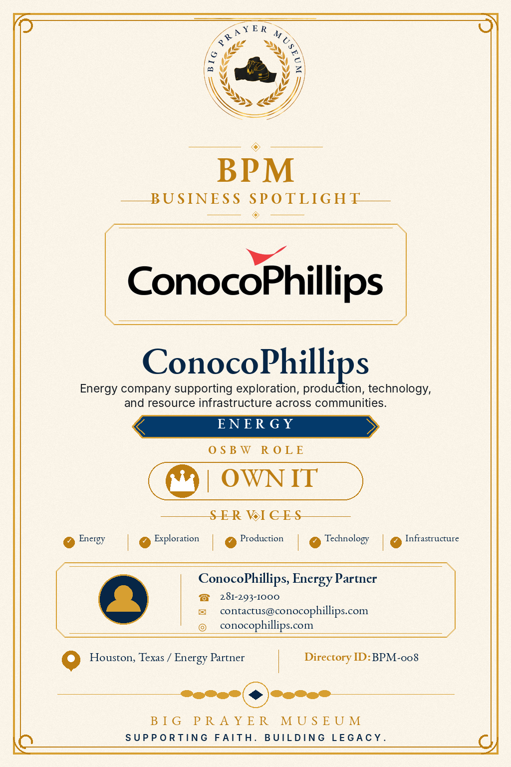 ConocoPhillips business card