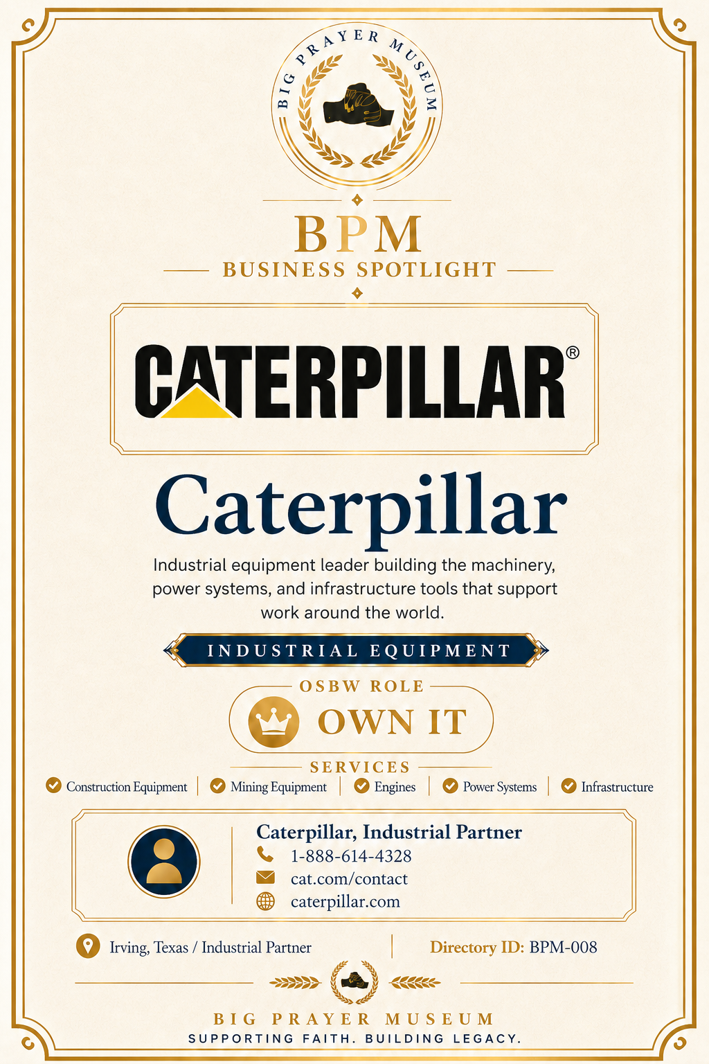 Caterpillar business card