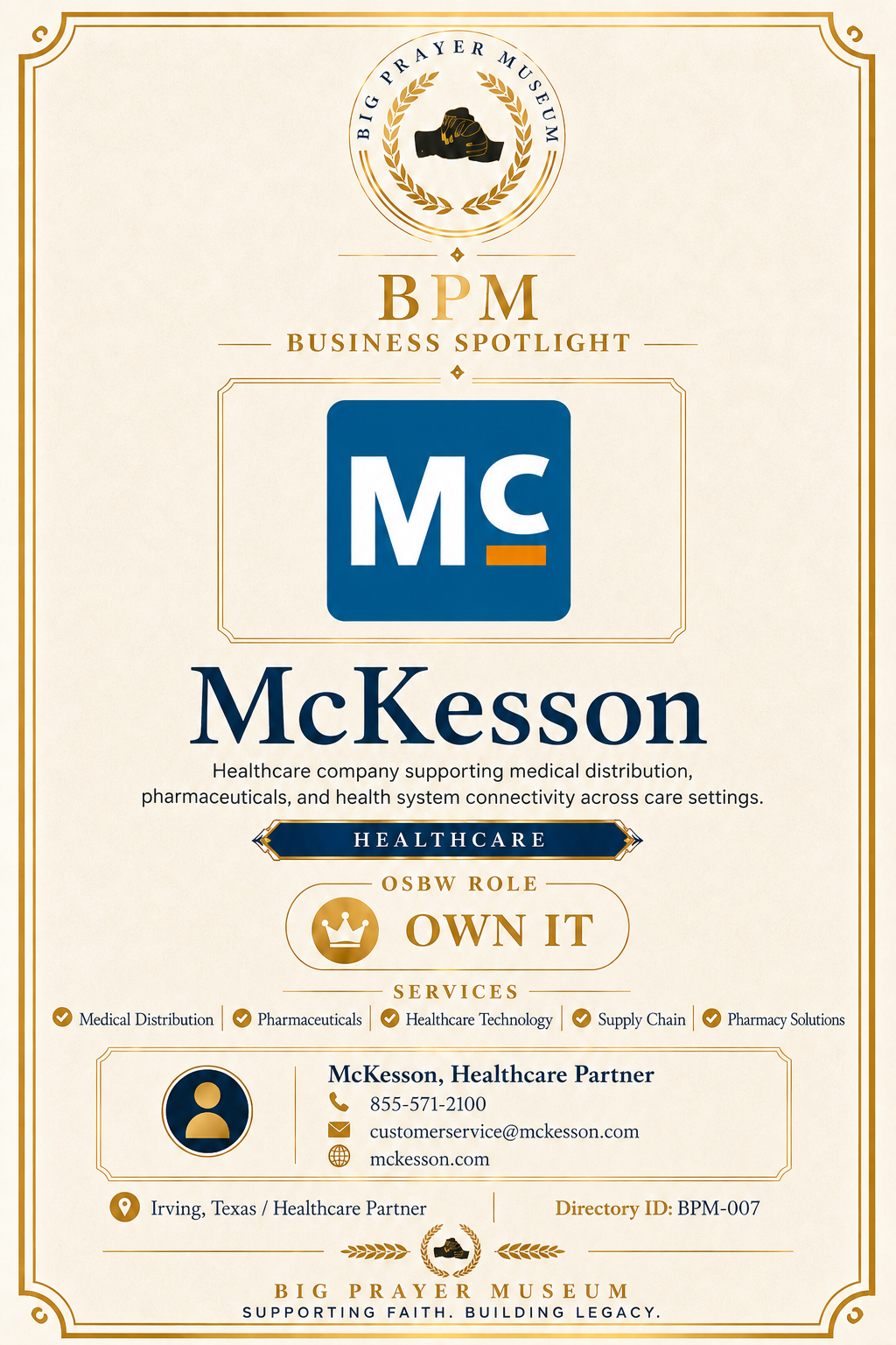 McKesson business card