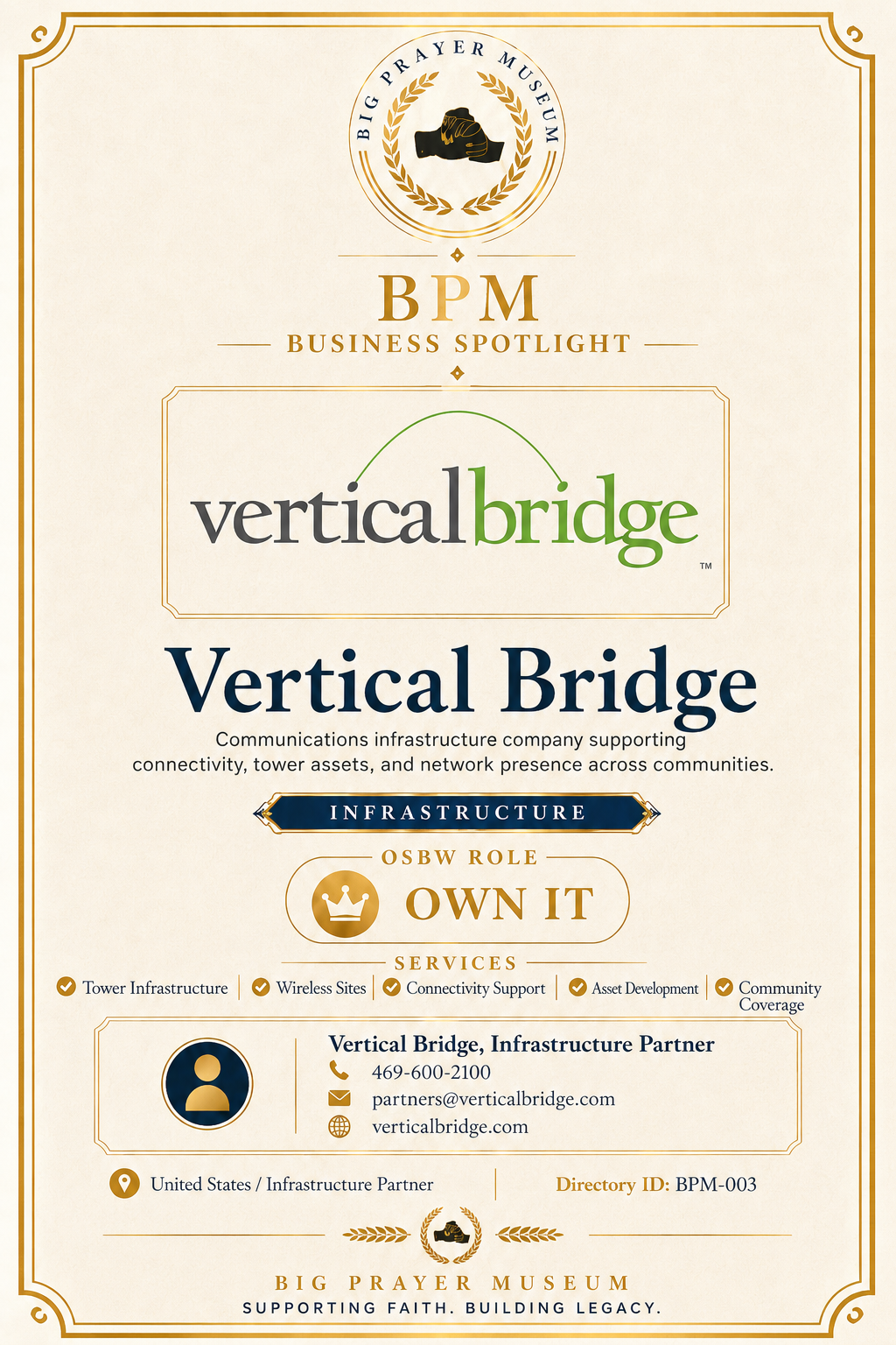 Vertical Bridge business card