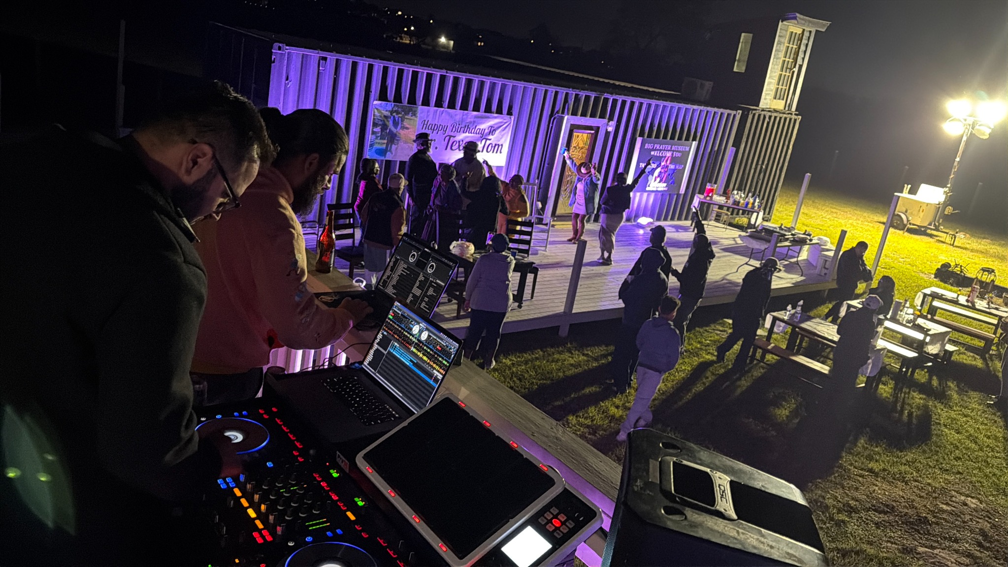 Guests attending an outdoor event at the Big Prayer Museum property
